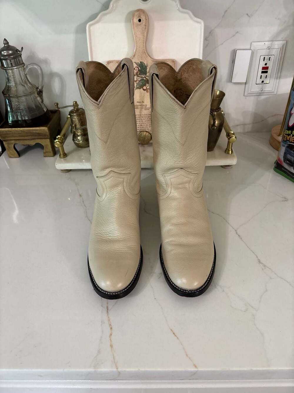 Justin L3730 Leather Roper Cowboy Boots